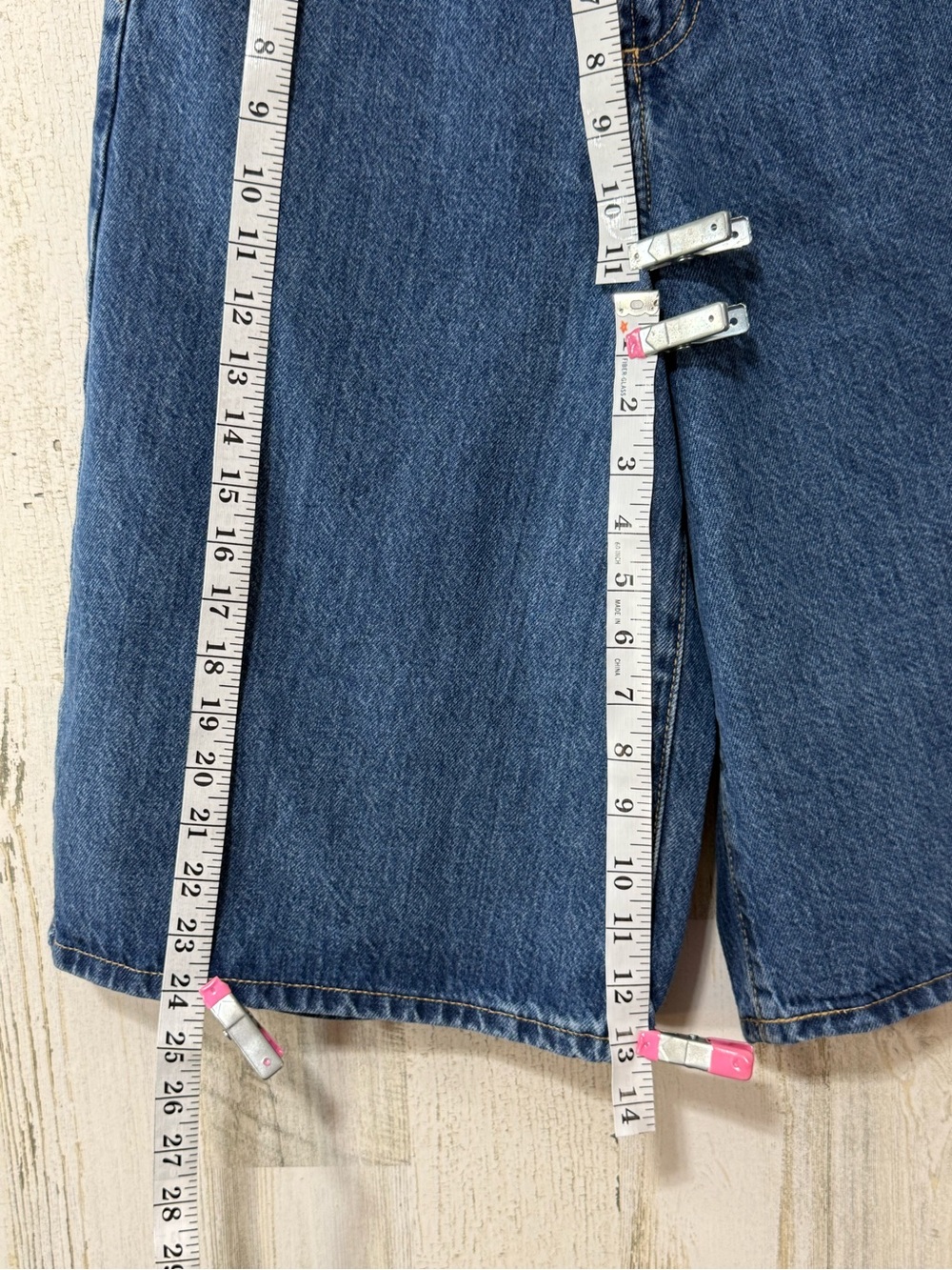 Universal Thread High Rise Long Dark Blue Denim Shorts - Picture 13 of 14
